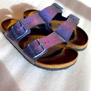 Purple metallic birkenstocks